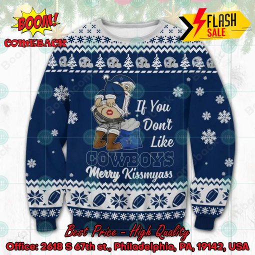 NFL Dallas Cowboys Santa Merrykissmyass Ugly Christmas Sweater
