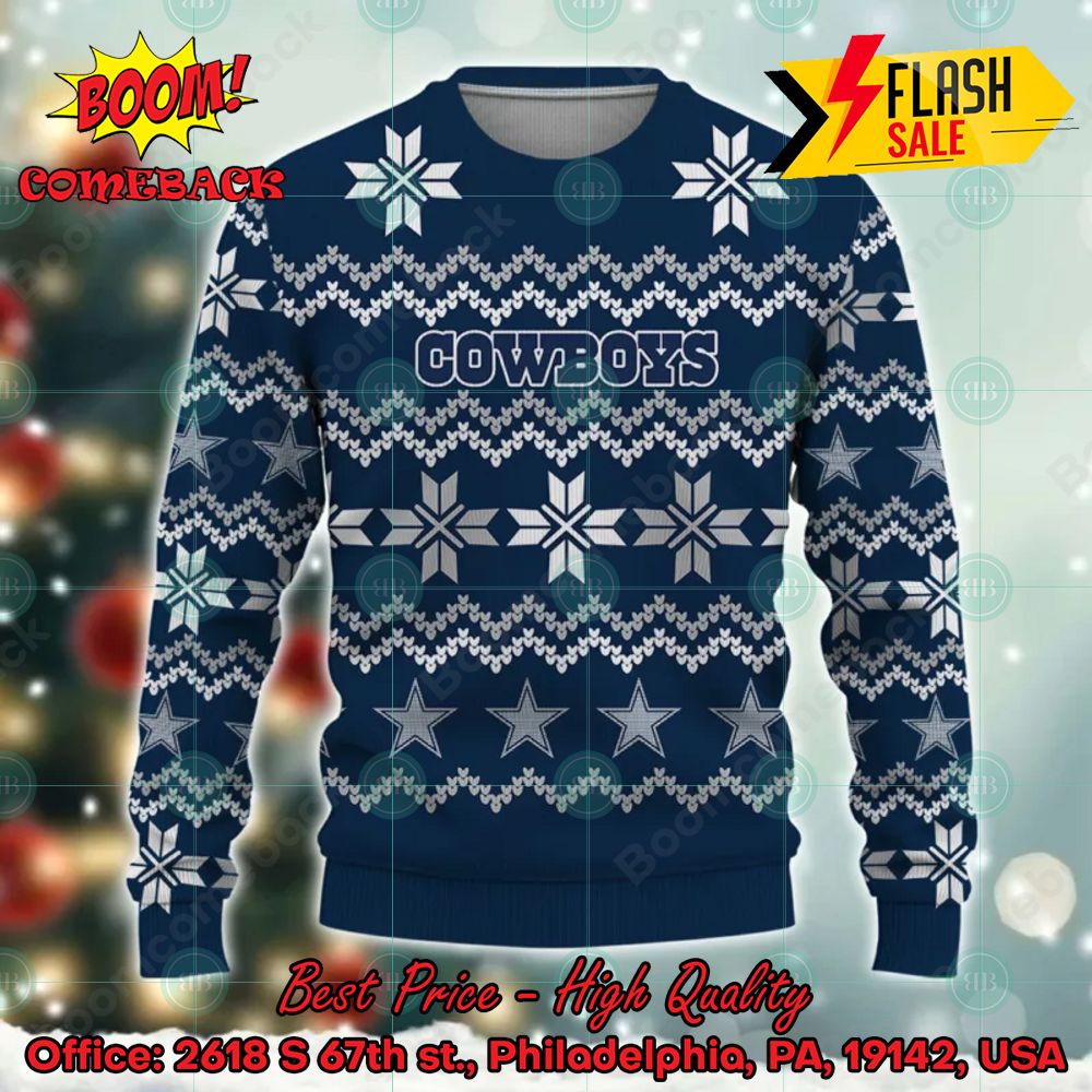 NFL Dallas Cowboys Snowflake Ugly Christmas Sweater