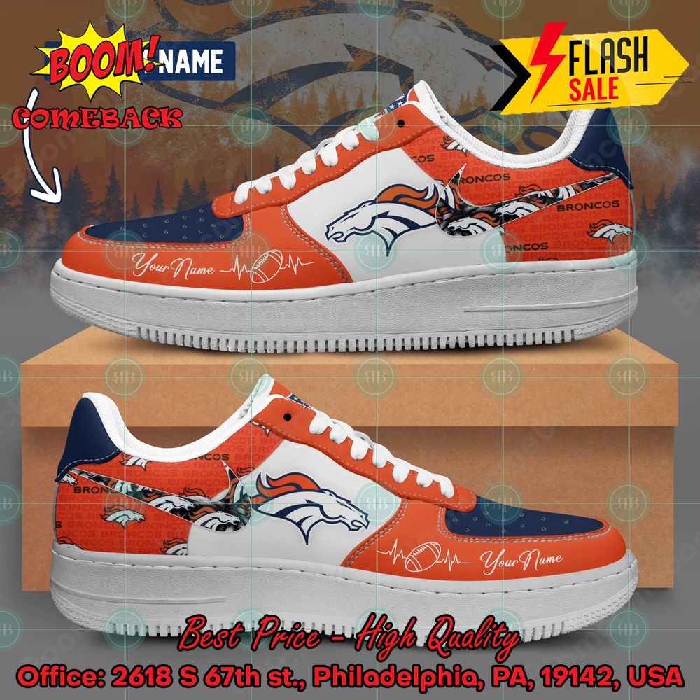 NFL Denver Broncos Personalized Name Nike Air Force Sneakers