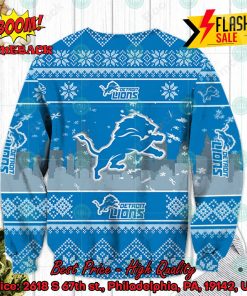 nfl detroit lions big logo ugly christmas sweater 2 9pCrX