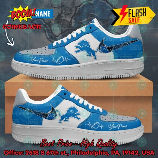 NFL Detroit Lions Personalized Name Nike Air Force Sneakers