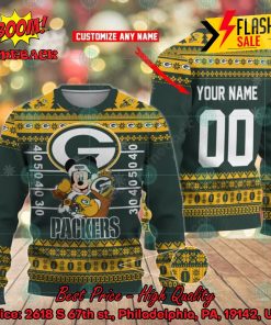 NFL Green Bay Packers Mickey Mouse Personalized Ugly Christmas Sweater