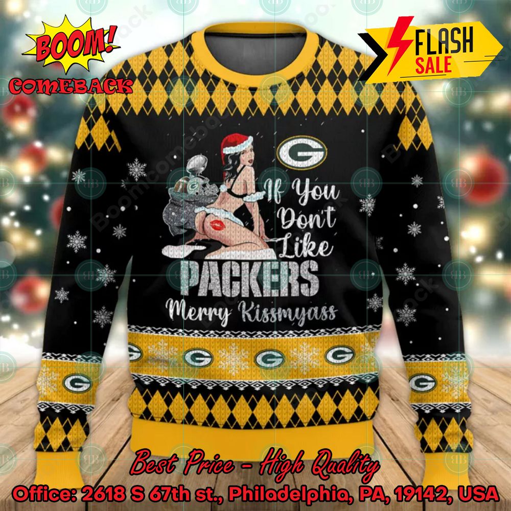NFL Green Bay Packers Sexy Girl Merry Kissmyass Ugly Christmas Sweater