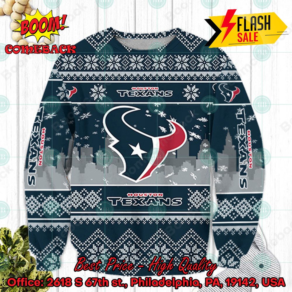 NFL Houston Texans Big Logo Ugly Christmas Sweater