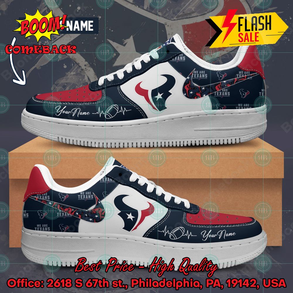 NFL Houston Texans Personalized Name Nike Air Force Sneakers