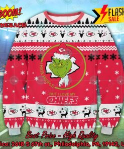 NFL Kansas City Chiefs Grinch I Hate People But I Love My Chiefs Christmas Sweater
