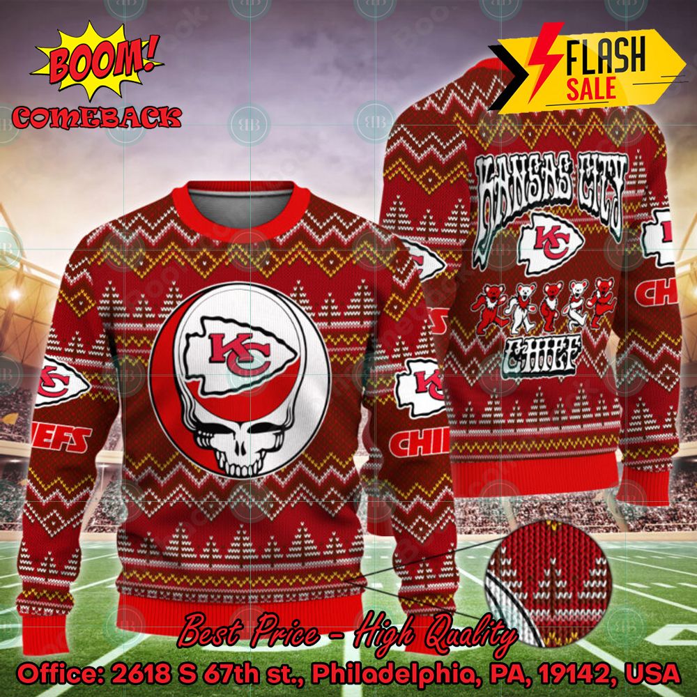 NFL Kansas City Chiefs x Grateful Dead Ugly Christmas Sweater
