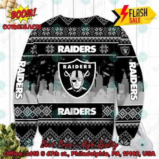 NFL Las Vegas Raiders Big Logo Ugly Christmas Sweater