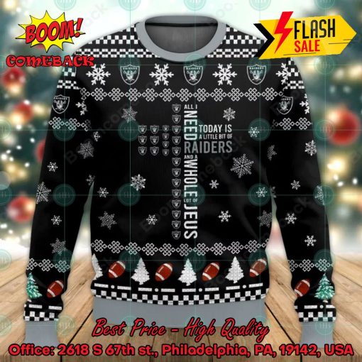 NFL Las Vegas Raiders Cross Today Is A Little Bit Of Raiders Ugly Christmas Sweater