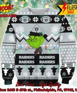 NFL Las Vegas Raiders Grinch Cunningly Smile Ugly Christmas Sweater