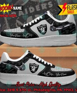 NFL Las Vegas Raiders Personalized Name Nike Air Force Sneakers