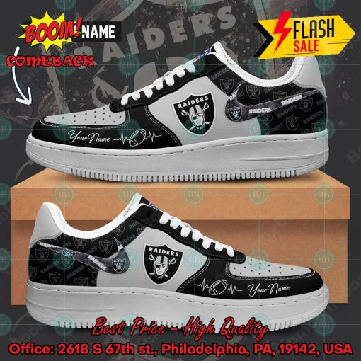 NFL Las Vegas Raiders Personalized Name Nike Air Force Sneakers