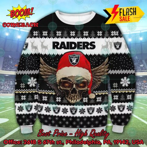 NFL Las Vegas Raiders Skull Wings Ugly Christmas Sweater