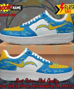 NFL Los Angeles Chargers Personalized Name Nike Air Force Sneakers