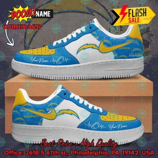 NFL Los Angeles Chargers Personalized Name Nike Air Force Sneakers