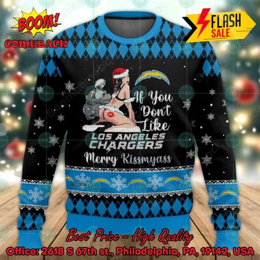 NFL Los Angeles Chargers Sexy Girl Merry Kissmyass Ugly Christmas Sweater