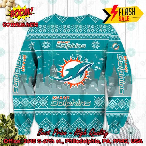 NFL Miami Dolphins Big Logo Ugly Christmas Sweater