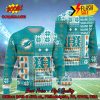 NFL Miami Dolphins Big Logo Santa Hat Ugly Christmas Sweater