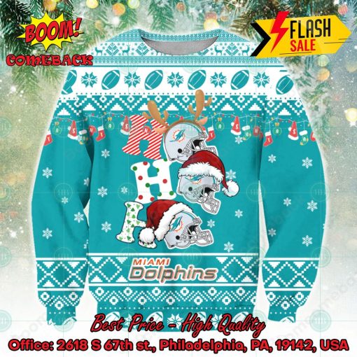 NFL Miami Dolphins Ho Ho Ho Ugly Christmas Sweater