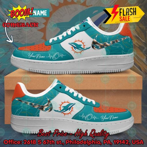 NFL Miami Dolphins Personalized Name Nike Air Force Sneakers
