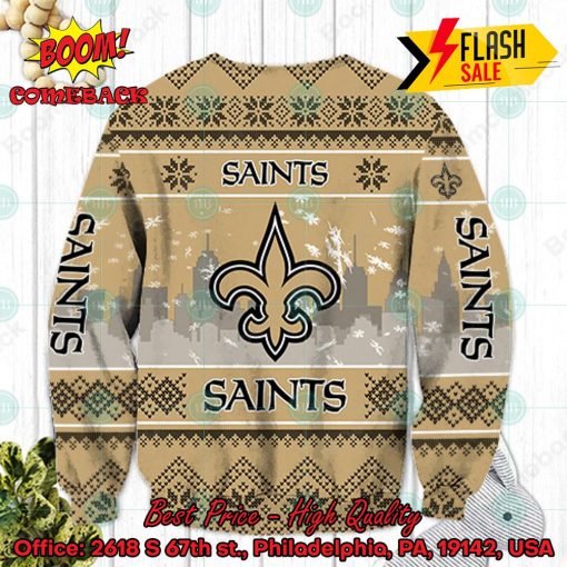 NFL New Orleans Saints Big Logo Ugly Christmas Sweater