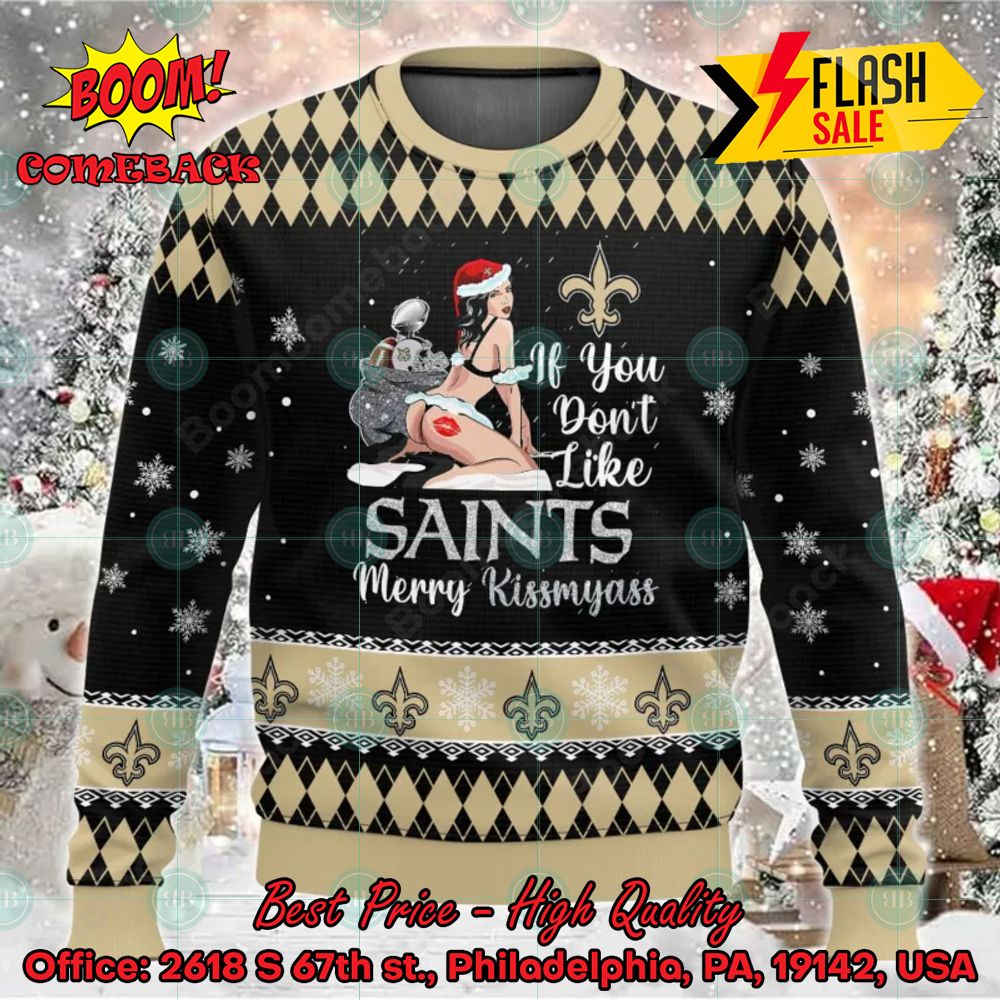 NFL New England Patriots Sexy Girl Merry Kissmyass Ugly Christmas Sweater