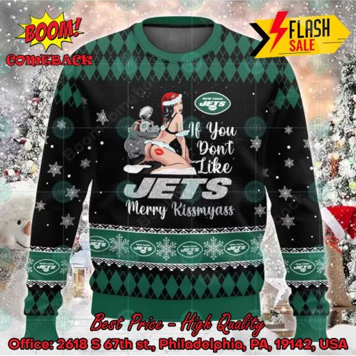 NFL New York Jets Sexy Girl Merry Kissmyass Ugly Christmas Sweater