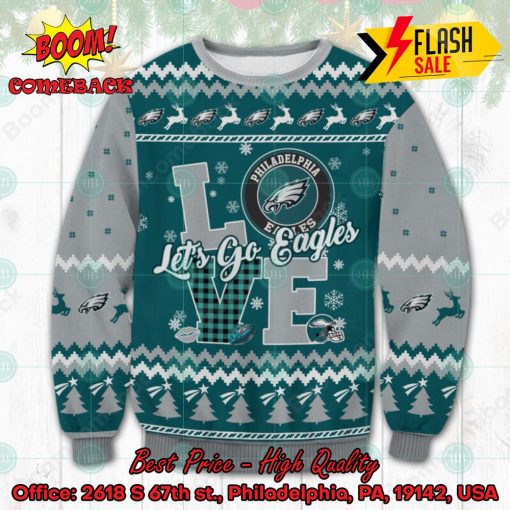 NFL Philadelphia Eagles Love Let’s Go Eagles Ugly Christmas Sweater