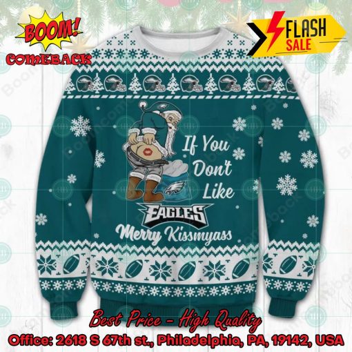 NFL Philadelphia Eagles Santa Merrykissmyass Ugly Christmas Sweater