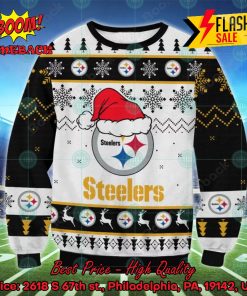 NFL Pittsburgh Steelers Big Logo Santa Hat Ugly Christmas Sweater