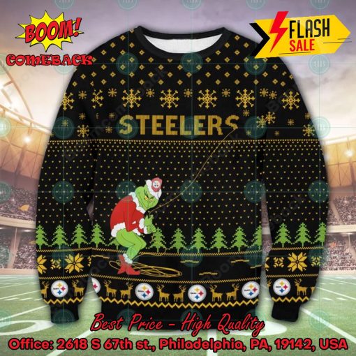 NFL Pittsburgh Steelers Grinch Remove Thread Ugly Christmas Sweater