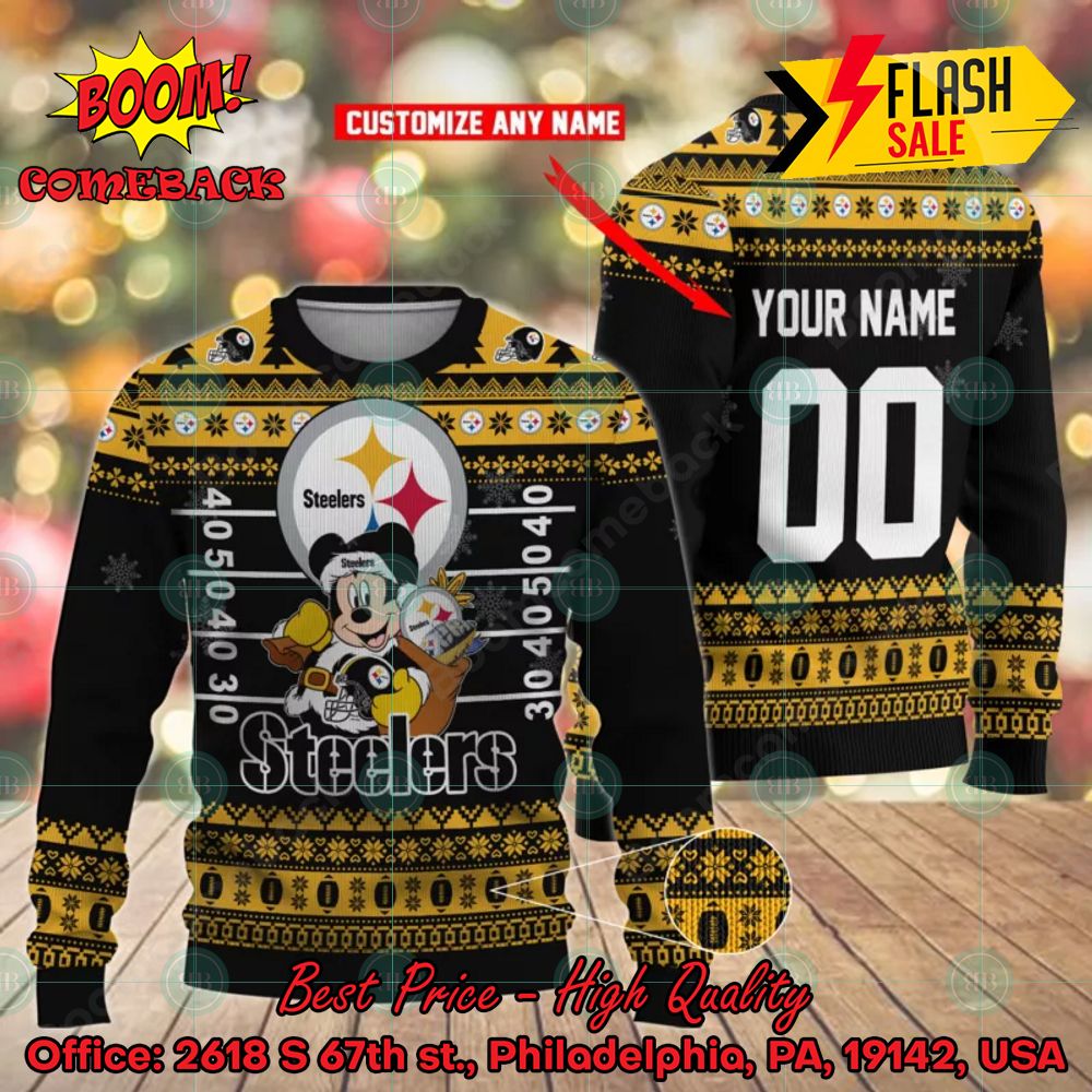 NFL Philadelphia Eagles Mickey Mouse Personalized Ugly Christmas Sweater