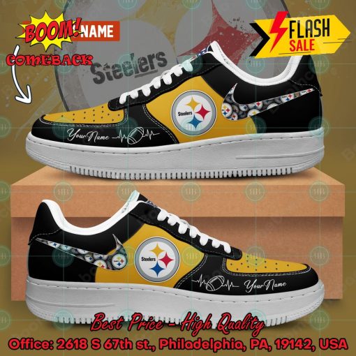 NFL Pittsburgh Steelers Personalized Name Nike Air Force Sneakers