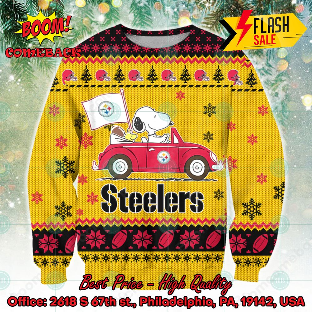 NFL Pittsburgh Steelers Santa Merrykissmyass Ugly Christmas Sweater
