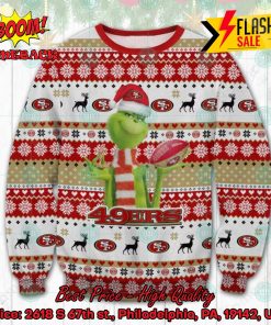 NFL San Francisco 49ers Grinch Santa Hat Ugly Christmas Sweater