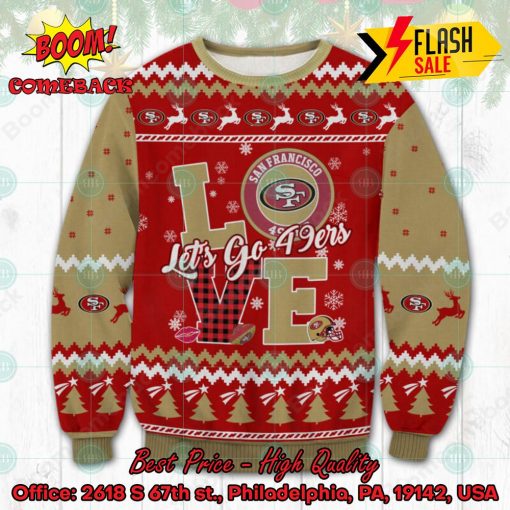 NFL San Francisco 49ers Love Let’s Go 49ers Ugly Christmas Sweater