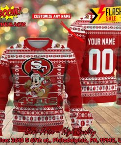 NFL San Francisco 49ers Mickey Mouse Personalized Ugly Christmas Sweater