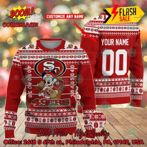 NFL San Francisco 49ers Mickey Mouse Personalized Ugly Christmas Sweater