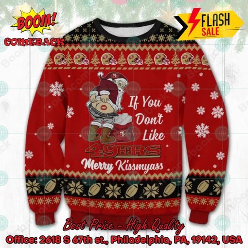 NFL San Francisco 49ers Santa Merrykissmyass Ugly Christmas Sweater