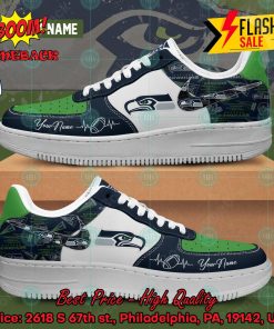 NFL Seattle Seahawks Personalized Name Nike Air Force Sneakers