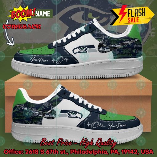 NFL Seattle Seahawks Personalized Name Nike Air Force Sneakers