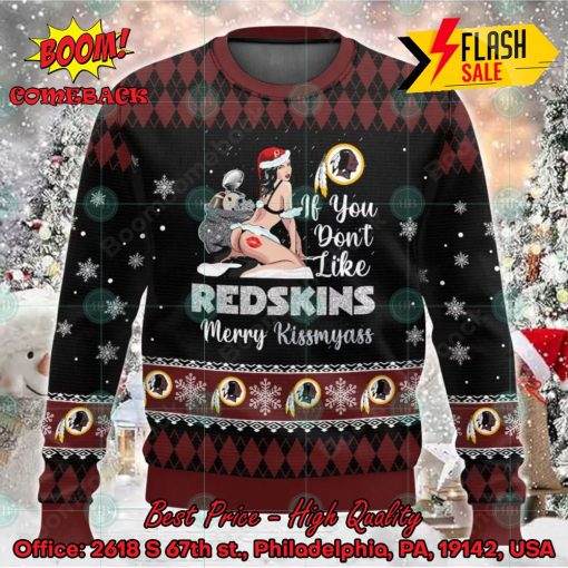 NFL Washington Redskins Sexy Girl Merry Kissmyass Ugly Christmas Sweater