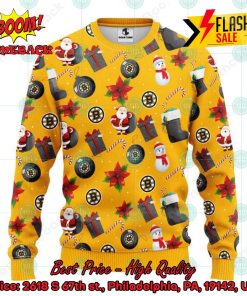 NHL Boston Bruins Santa Claus Christmas Decorations Ugly Christmas Sweater