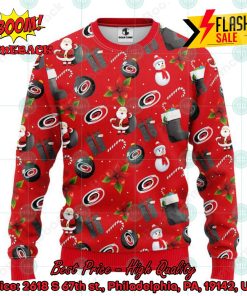 NHL Carolina Hurricanes Santa Claus Christmas Decorations Ugly Christmas Sweater