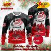 NHL Calgary Flames Santa Claus In The Moon Personalized Name Ugly Christmas Sweater