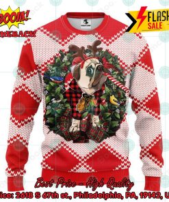 NHL Chicago Blackhawks Pug Candy Cane Ugly Christmas Sweater