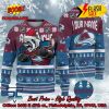 NHL Chicago Blackhawks Mascot Personalized Name Ugly Christmas Sweater