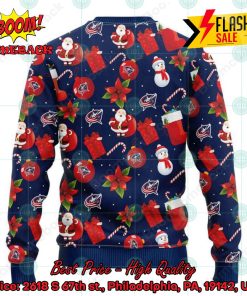 nhl columbus blue jackets santa claus christmas decorations ugly christmas sweater 2 tg7ql
