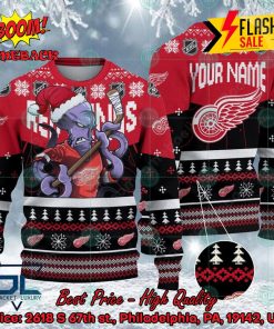 NHL Detroit Red Wings Mascot Personalized Name Ugly Christmas Sweater