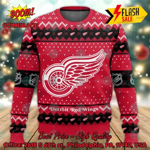 NHL Detroit Red Wings Theme Ugly Christmas Sweater